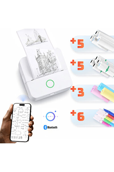 OEM Мини преносим Bluetooth термален , + ролки хартия