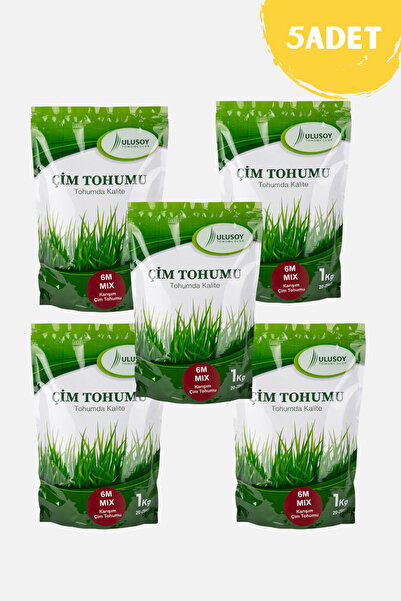 ULUSOY TOHUMCULUK 5 Adet Ulusoy 6m Mix Çim Tohumu Karışımı 1kg