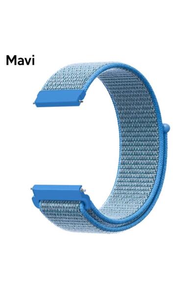Genel Markalar 22MM Gear S3 Watch 4 -Gt2 GT2E 46MM Kayış Kordon Lylon Loop MAVİ
