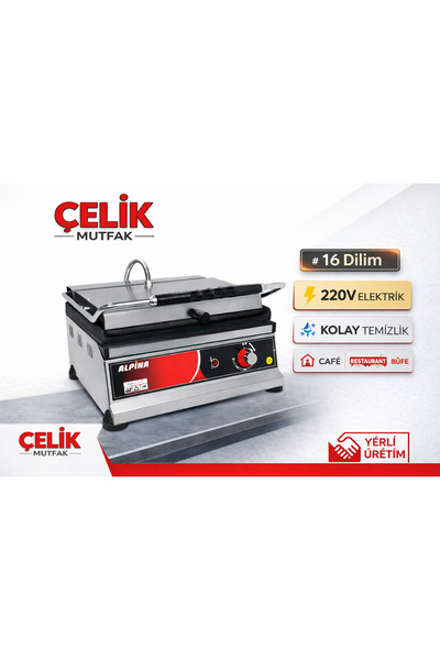 ALPİNA MUTFAK Alpina 16 Dilim Tost Makinesi 220V Büfe Kafe ve Kalabalık Aile ...