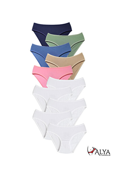 ALYA UNDERWEAR طفلة - سروال داخلي ملون من القطن النادل - حزمة من 10 قطع - 5 ق...