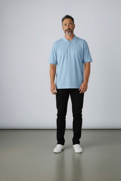 Altamira Chlapecké modré tričko s polo límečkem na poloviční zip