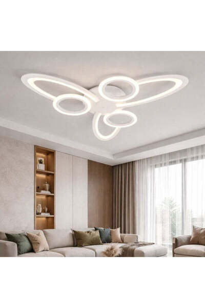 RFAN Candelabru LED, Model R9185/3+3, Cu Telecomandă, 3 Tipuri de Lumină, 96W...