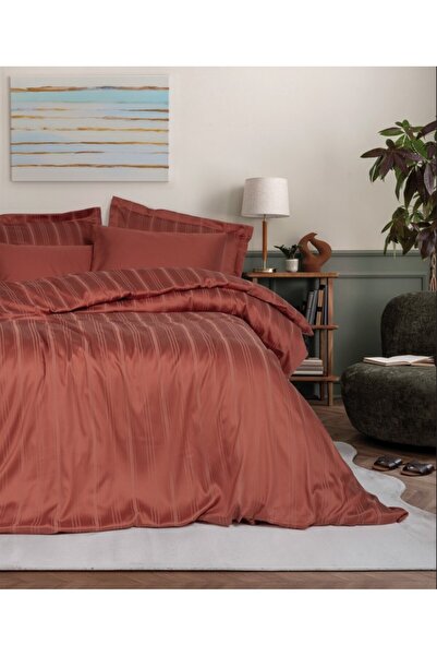 Cotton Box pentru două persoane Smart Stripe bambus Satin lenjerie de pat Placă