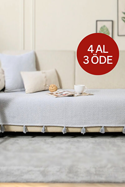 Lux Touch Сірий пухнастий чохол для крісла Lavi - 115 x 200 см Диван Диван-лі...