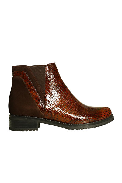 Platin Tan Patent Leather Women's Casual Boots
