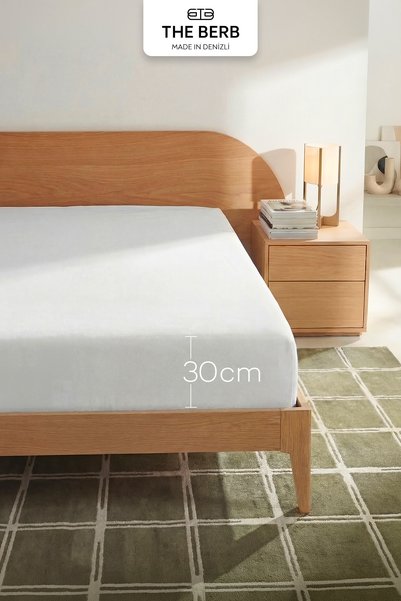 The Berb 100% Cotton Combed Single/Double Elastic Fitted Sheet |   Fitted Jersey |   White |   All Sizes