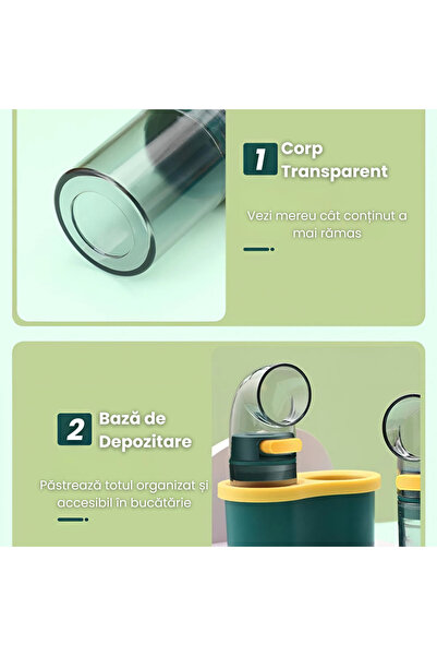 wellco Set de agitatoare de condimente Press-Dispense 0.5g, 3 buc cu suport, verde/galben –