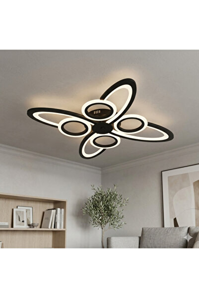 RFAN LED Chandelier, Model R9185/4+4, With Remote Control, 3 Light Types, 128...