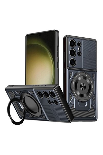 SKYDDAR INNOVATION Husă pentru Samsung Galaxy S23 Ultra, RuggedCam, inel magn...