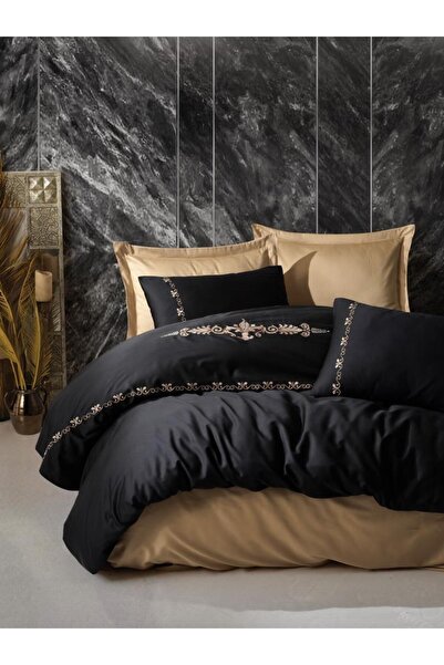 Cotton Box brodat Brodat pentru două persoane Satin lenjerie de pat Gloria Gold