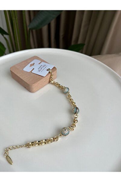 XUPING JEWELRY Nazar boncuk detaylı çelik bileklik