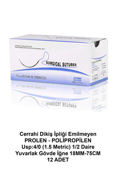 ATEL-SAN Cerrahi Dikiş İpliği Emilmeyen POLİPROPİLEN Usp:4/0 (1.5 Metric) 1/2...