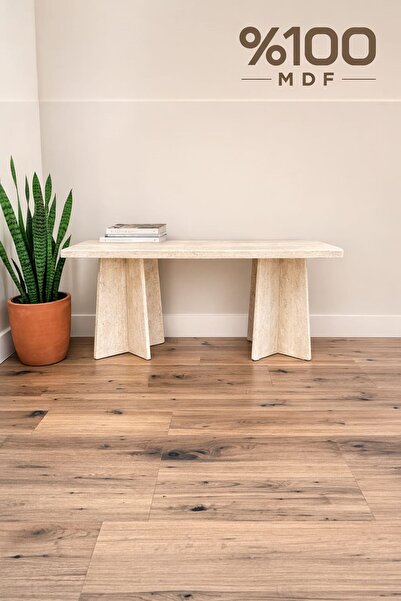 ADIM EBATLAMA Dikdörtgen Salon Yemek Masası Mantar Ayak - 36mm Kalın Kenarlı ...