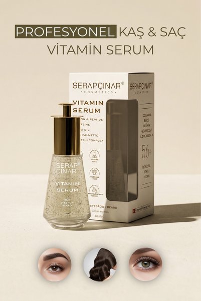 Serap Çınar Cosmetics Kaş & Saç Için Vitamin Serum 30ml - Profesyonel Serum