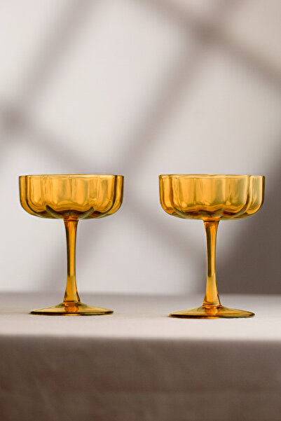 Rakle Botanical 2-Piece Cup Ice Cream Set Mustard 210 Cc