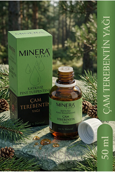 MİNERA VİTAL Çam Terebentin Yağı 50 ml (Pine Turpentine) %100 Saf Damlalıklı Cam Şişe