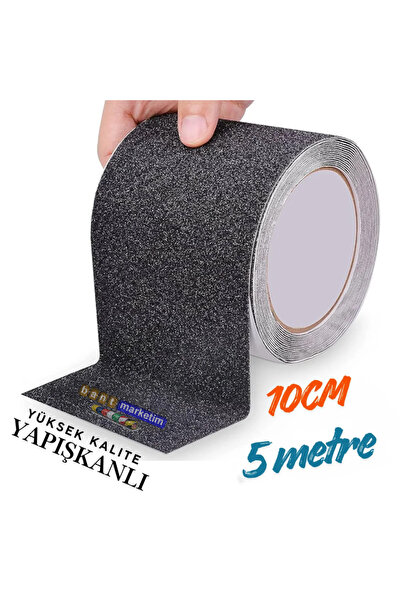 SLCMARKETİM Merdiven Ve Zemin Kaydırmaz Kaymaz Bant 10 cm x 5metre Siyah