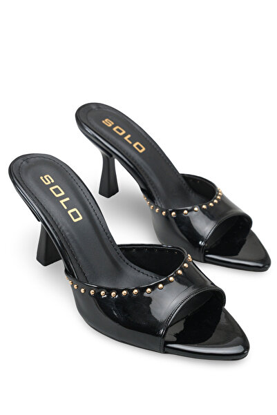 Solo Bag Ženske crne lakirane kožne stilske papuče za novu sezonu sa šiljatim...