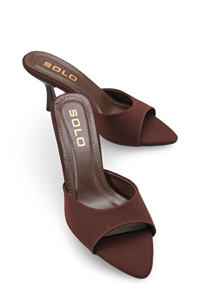 Solo Bag Жіночі коричневі нубукові елегантні туфлі на тонкому каблуці з новог...