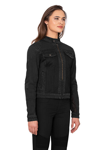 The Biker Jeans Grey Ice Korumalı File Motosiklet Kot Montu Kadın