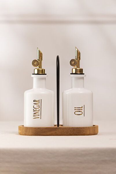 Rakle Marbella Bamboo Stand Set of 2 Oil-Circelik White 200 Cc