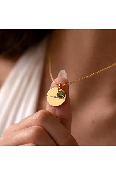 Soleildor 925 ayar Orijinal Gümüş Kişiye Özel Kişiye Özel Disk İsimli veya Ha...