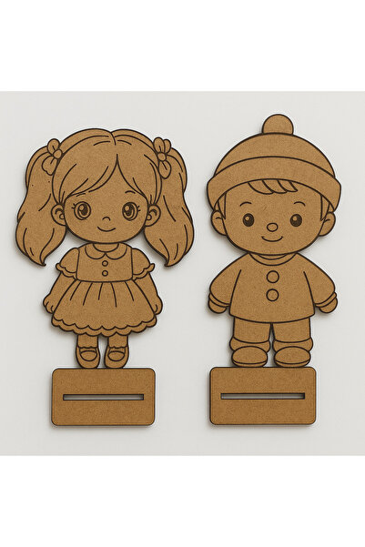 Tuvalia 1 Erkek Ve 1 Kız Ahşap Boyama Ahşap Oyuncak Aktivite Karne Hediyesi Y...