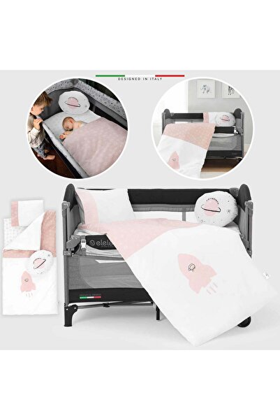 Elele Life Space 6 Parça Oyun Parkı Park Yatak Bebek Uyku Seti Pudra