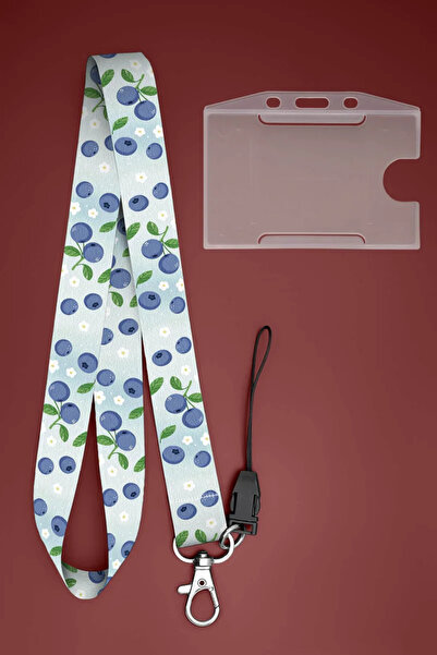 Apptakı Yaban Mersini Boyun İpi Boyun Askı İpi Boyun Askısı ve Kartlık - ASS0348