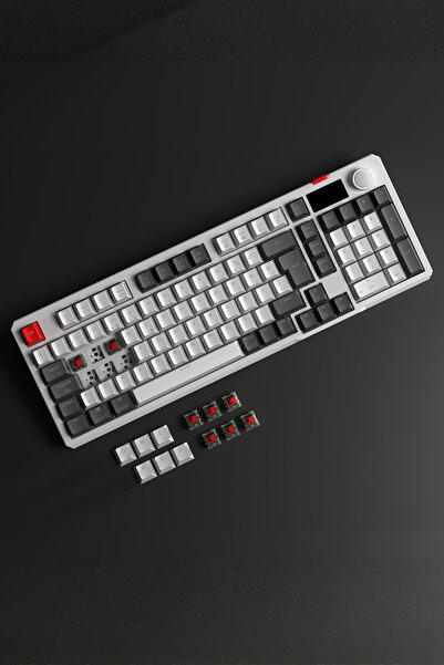 Rampage LOYAL Pro Beyaz/Gri 3 BT + 2.4 IPS Ekranlı Red Switch RGB Mekanik Kab...