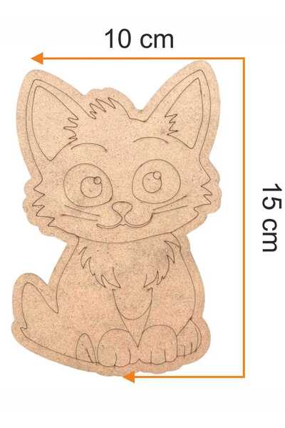 Tuvalia Sevimli Kedi Ahşap Boyama Okul Etkinlik Aktivite Sanat 1 adet