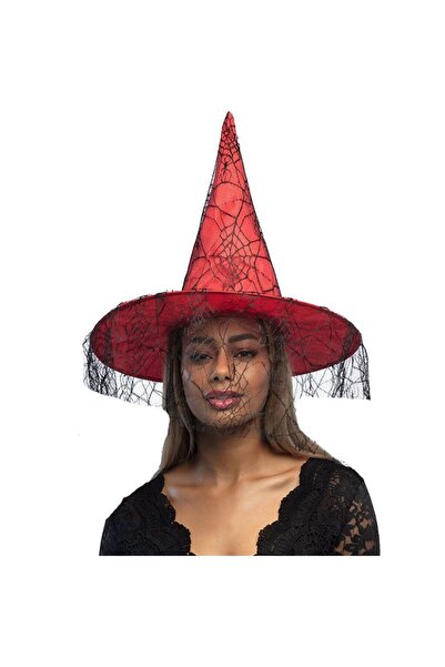 partidolu Pălărie de vrăjitoare cu model de păianjen din dantelă suspendată p...