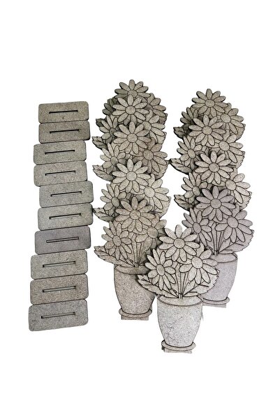 Genel Markalar Vazolu Çiçek Ahşap Oyuncak ( 10 Adet )Aktivite Karne Hediyesi ...