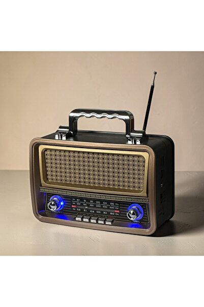 Dexxony Elektrikli Büyük Boy Nostaljik Salon Radyosu Ahşap Görünümlü Bluetoot...