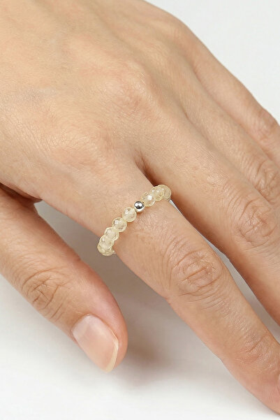Taş Sandığı Light Colored Citrine Stone Elastic Ring – 3.5 mm