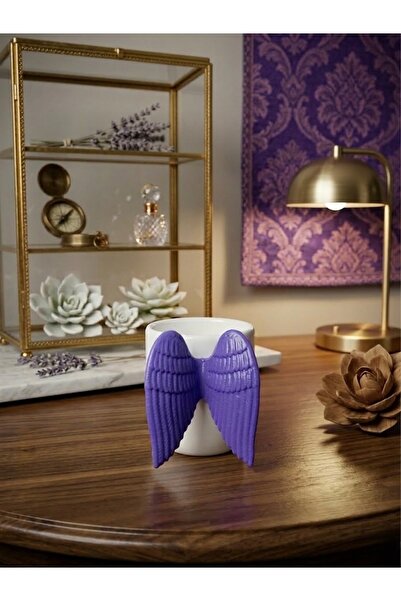 Ara Porselen Silikon Melek Kanatlı Duble Türk Kahvesi Fincanı