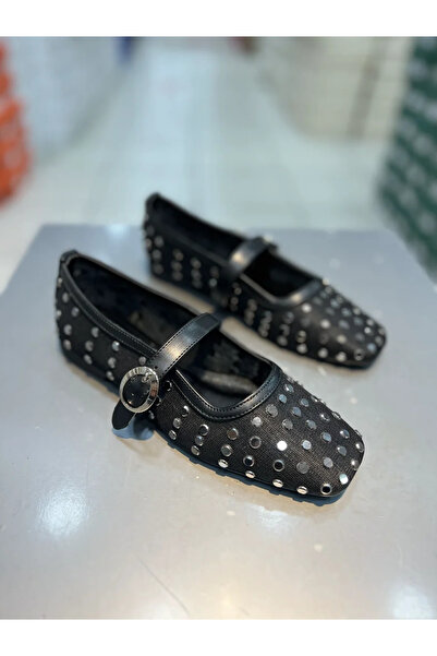 Hacıoğlu Ayakkabı Balerini de damă din tul elegant Vollex cu piatră importată