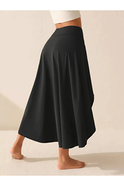 Shop58    تنورة رملية بتفاصيل جيب للنساء