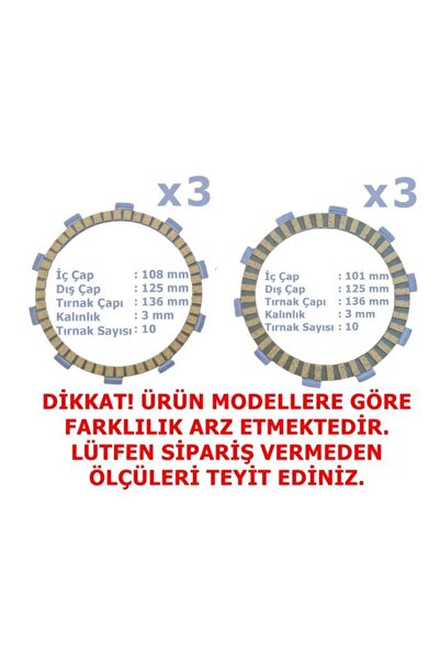 Genel Markalar CF NK250 SR250 SR450 DEBRİYAJ BALATASI 3+3 E5 (2022-....) A KA...