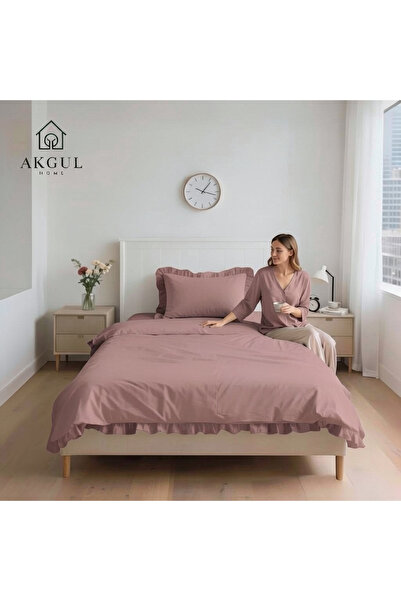 Duygu %100 Pamuklu Fırfırlı Tek Kişilik Nevresim Seti 160*220