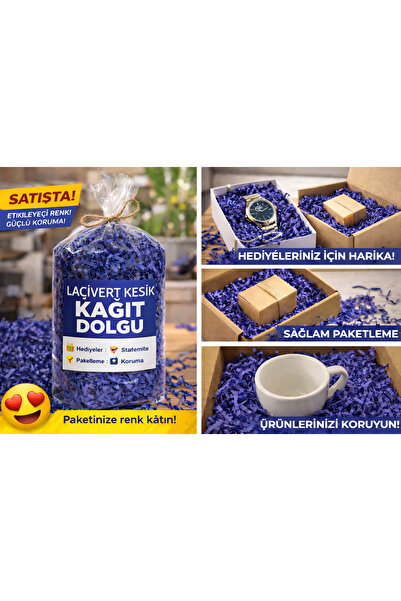 Orbak Kağıtçılık Lacivert Z Zigzag Kırpık Kâğıt – Hediye Kutu İçi Dolgu Süsle...