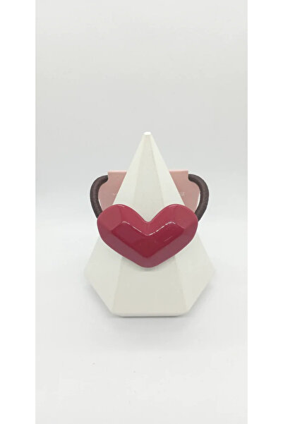 ndjewelry مشبك مطاطي على شكل قلب باللون العنابي