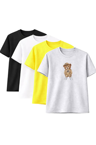 CLAYES Unisex supradimensionat tricou NYC Teddy Bear Pachet de cu imprimeu ne...