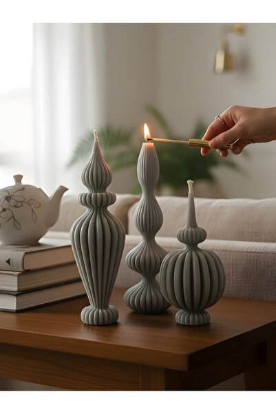 Handmade Hera 3'lü mum seti