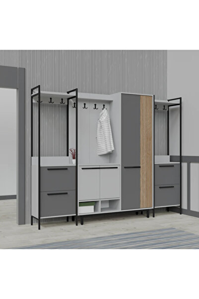 Abre X-Plaza Lux Portmanto Askılıklı Modern Vestiyer Takımı