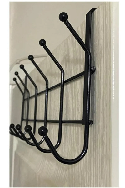 incirop Siyah Kapı Arkası Askılığı 12 Kancalı Kapı Askılığı