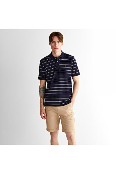 Gant Erkek Lacivert Regular Fit Çizgili Polo