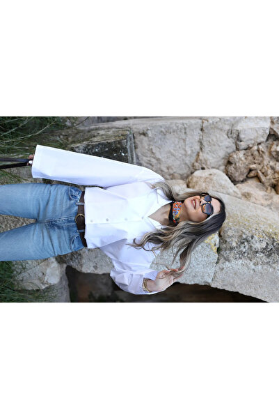 bytugcekaya Бяла стандартна риза с голям испански ръкав