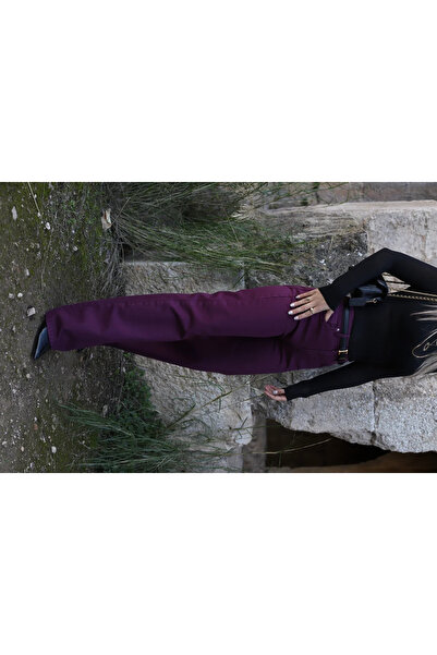 bytugcekaya Blugi palazzo mov cu picioare largi